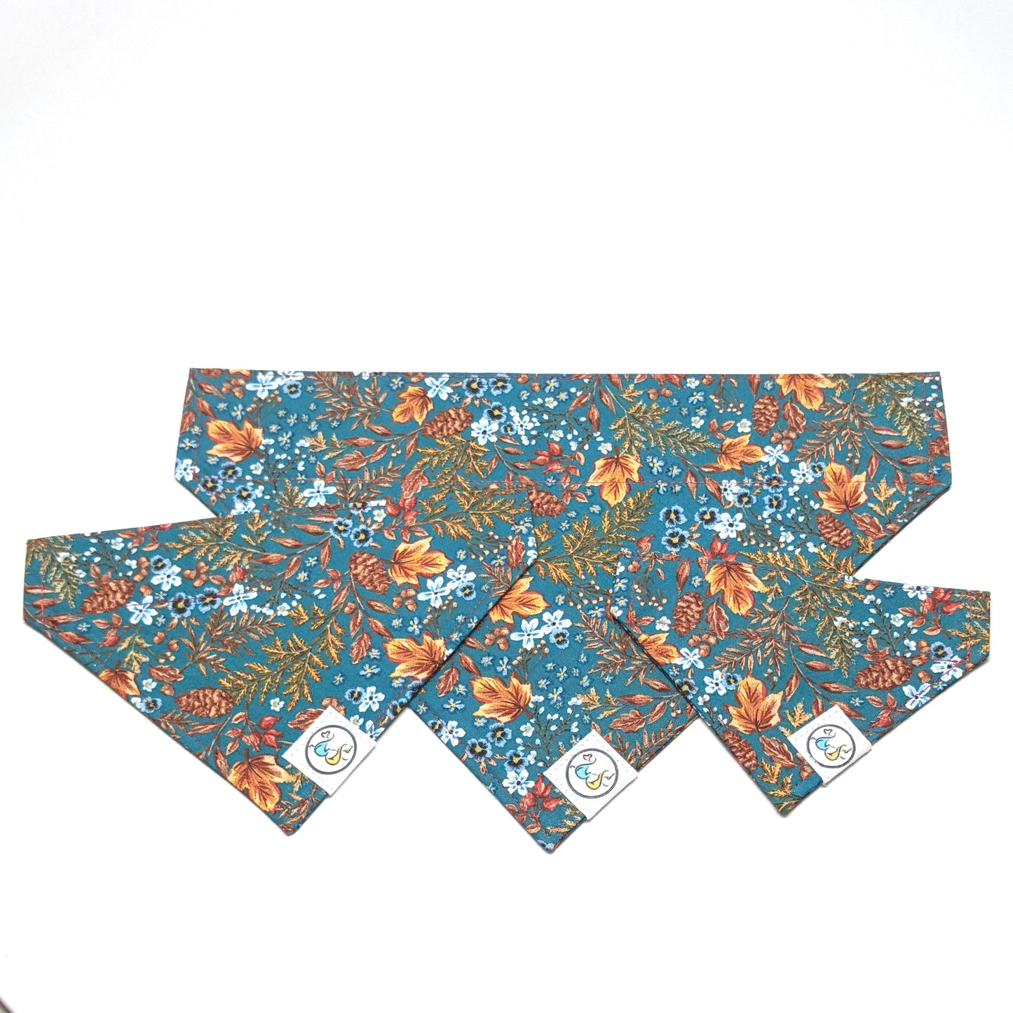 Teal Gold Paisley Bandana