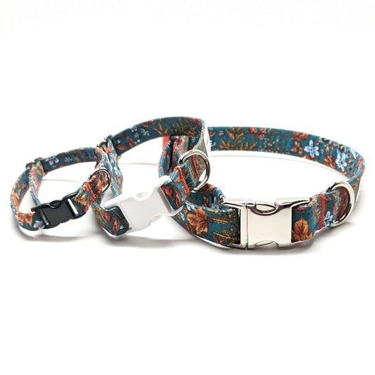 Teal Gold Paisley Collar