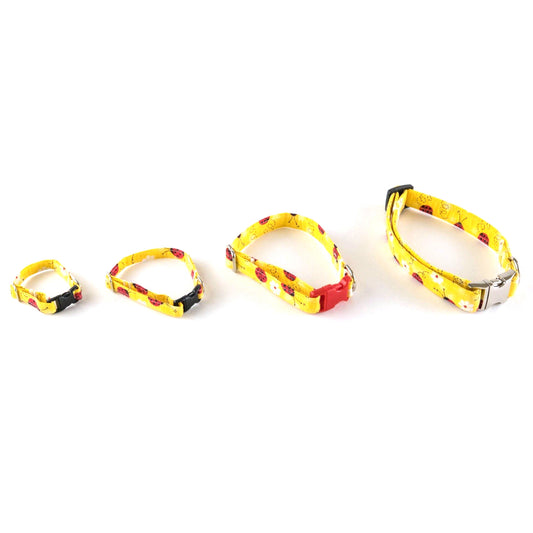 Yellow Lady Bug & Daisy Flower Collar - Whiskerful 1