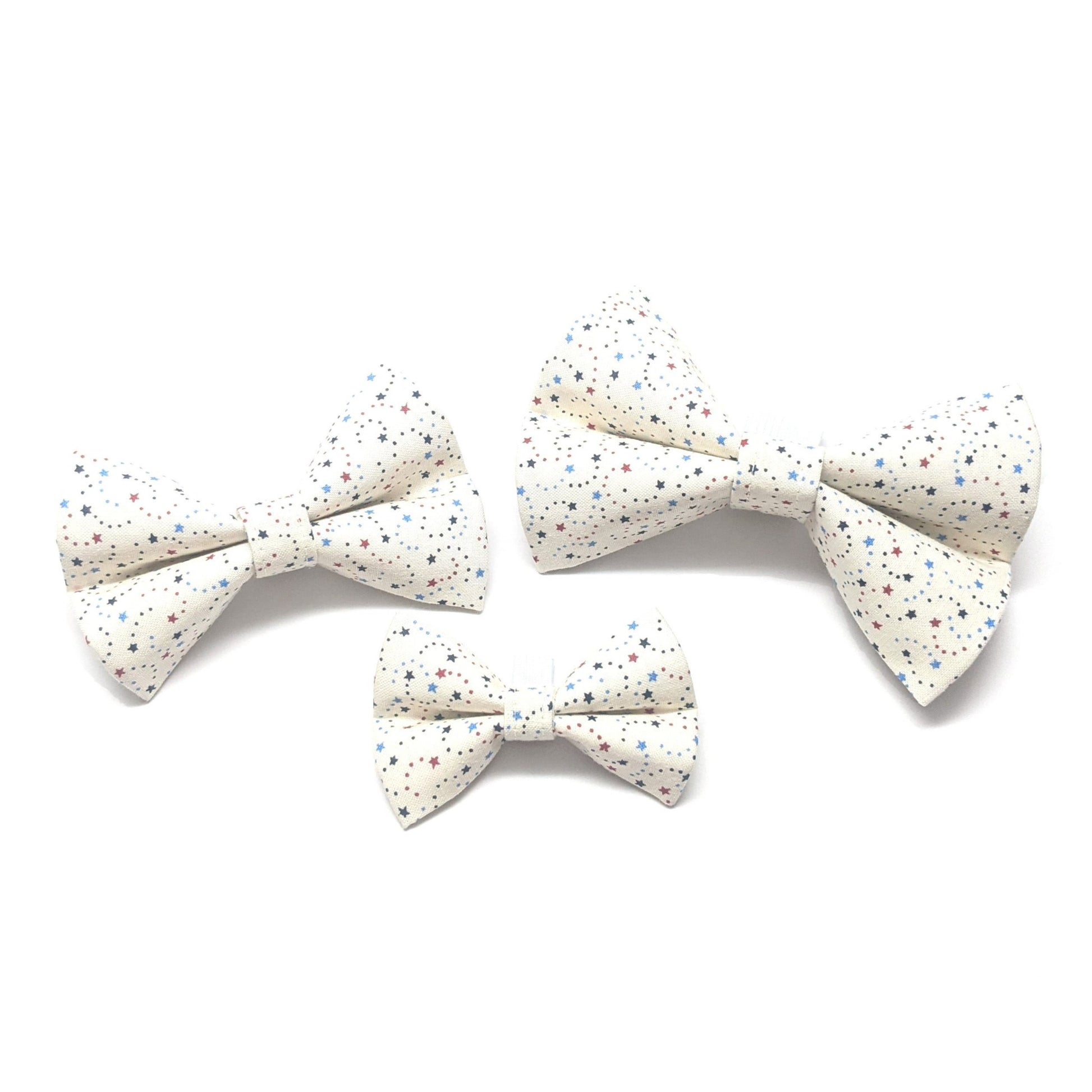 Mini Blue and Red Stars Bow Tie - Whiskerful 2